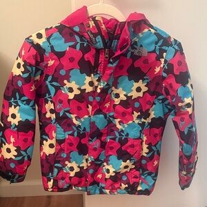 The North Face Kids Floral Puffer Jacket - Pink, Blue, and White